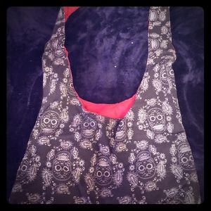 Sugar skull hobo bag